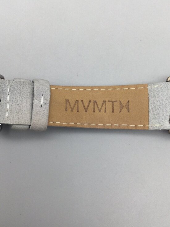 MVMT Boulevard Watch Women 38mm Silver Tone Crescent Marble Leather New Battery main image 5
